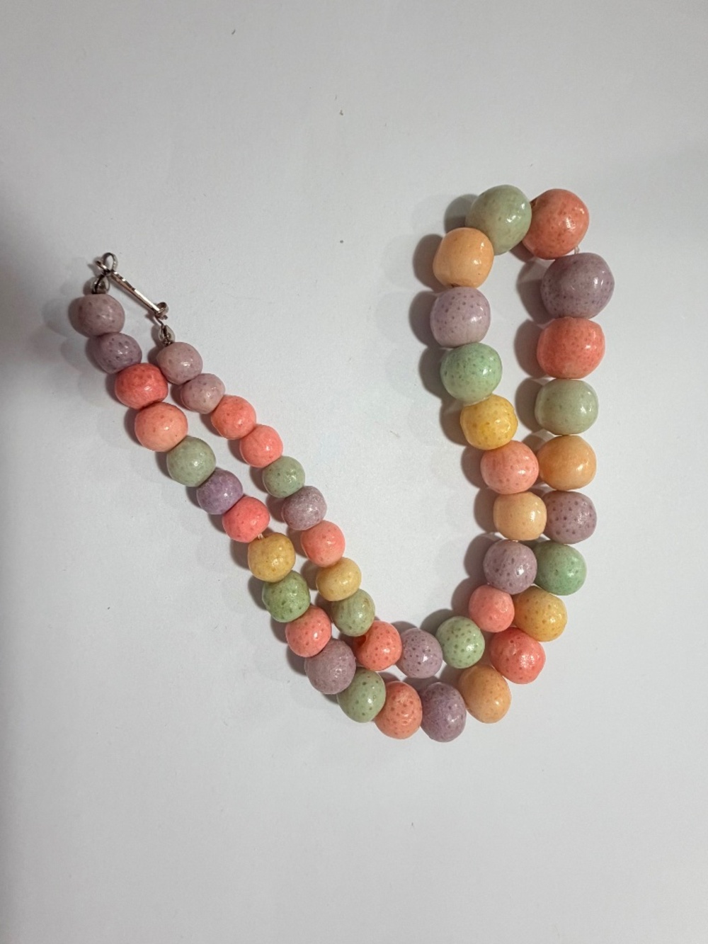 Vintage Pastel Bead Necklace from Hawaii